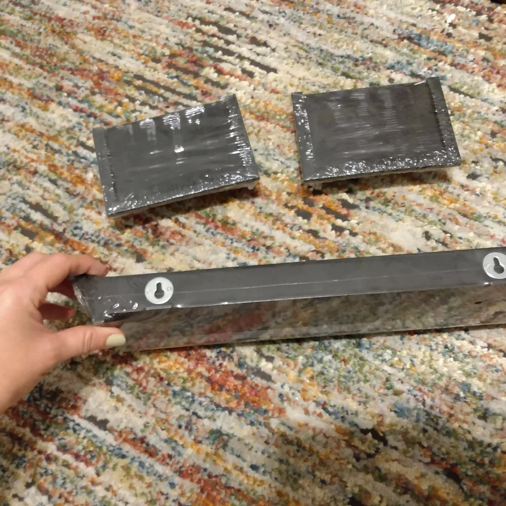 Floating black wall shelves. 3 pc new